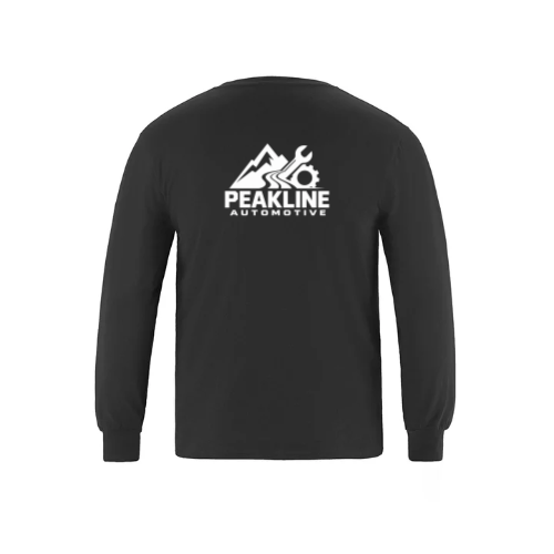 Long sleeve crewneck in black, the back